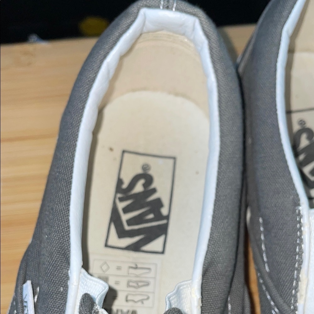 🛑🥰🫣😞Vans Gray Sneakers Slip-On Canvas - Picture 3 of 8